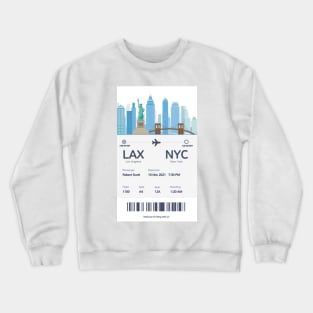Boarding ticket LA to New York Crewneck Sweatshirt
